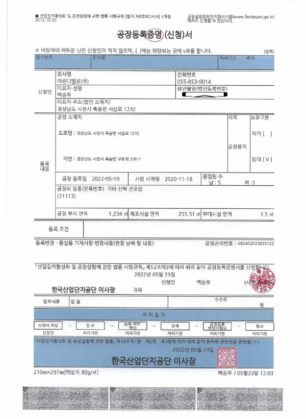 Factory Registration Certificate